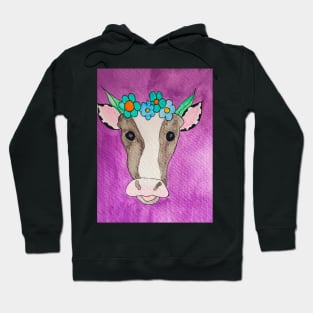 Floral Cow Hoodie